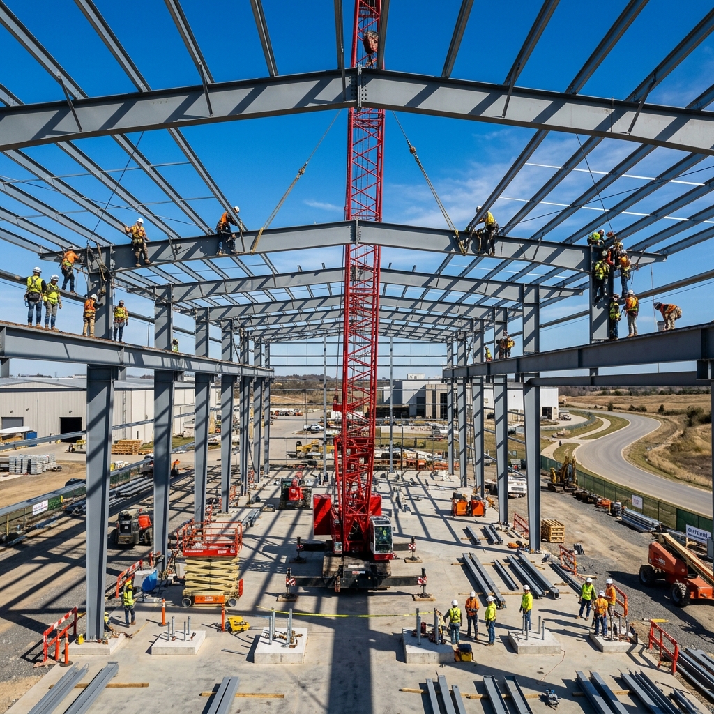 PEB Construction Site by Prime Infra Projects