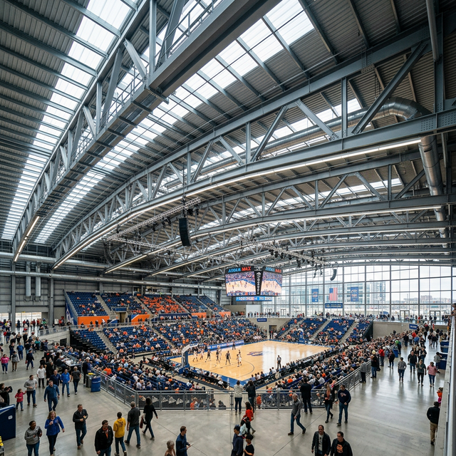 Sports Complex PEB Roof and Solar Plant Support